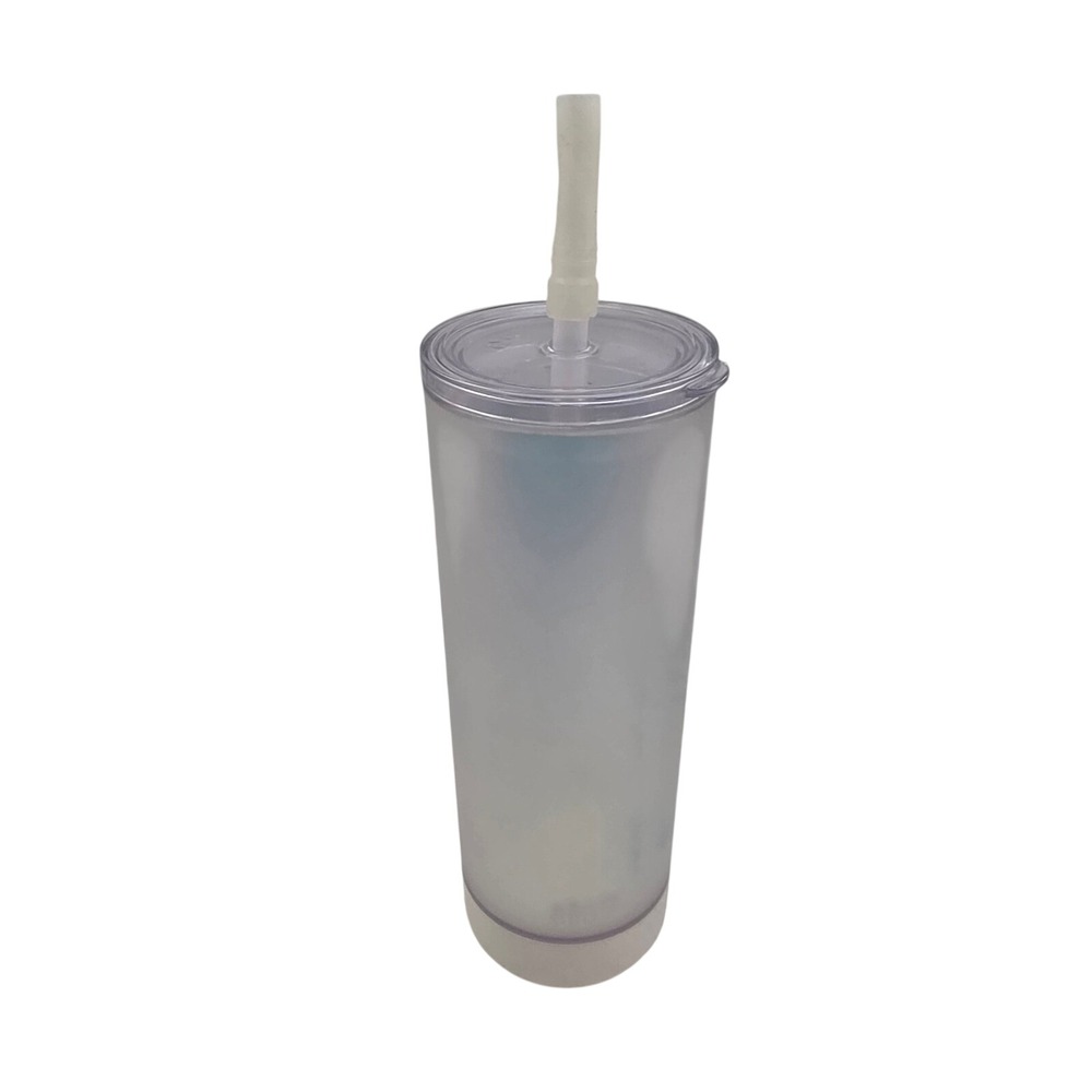 Ello 24oz Iridescent Double Wall Insulated Cold Cup Tumbler Straw White Base O6